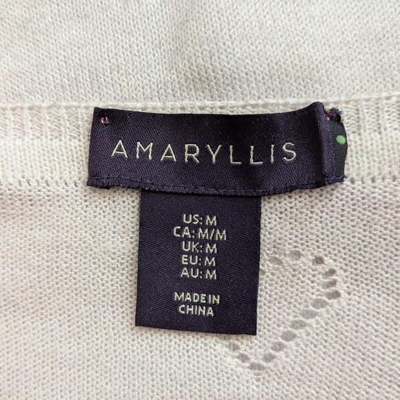 Amaryllis Womens (Size M) Pastel Tie-Dyed V-Neck Sweater w/ Floral Embroidery - Picture 5 of 15